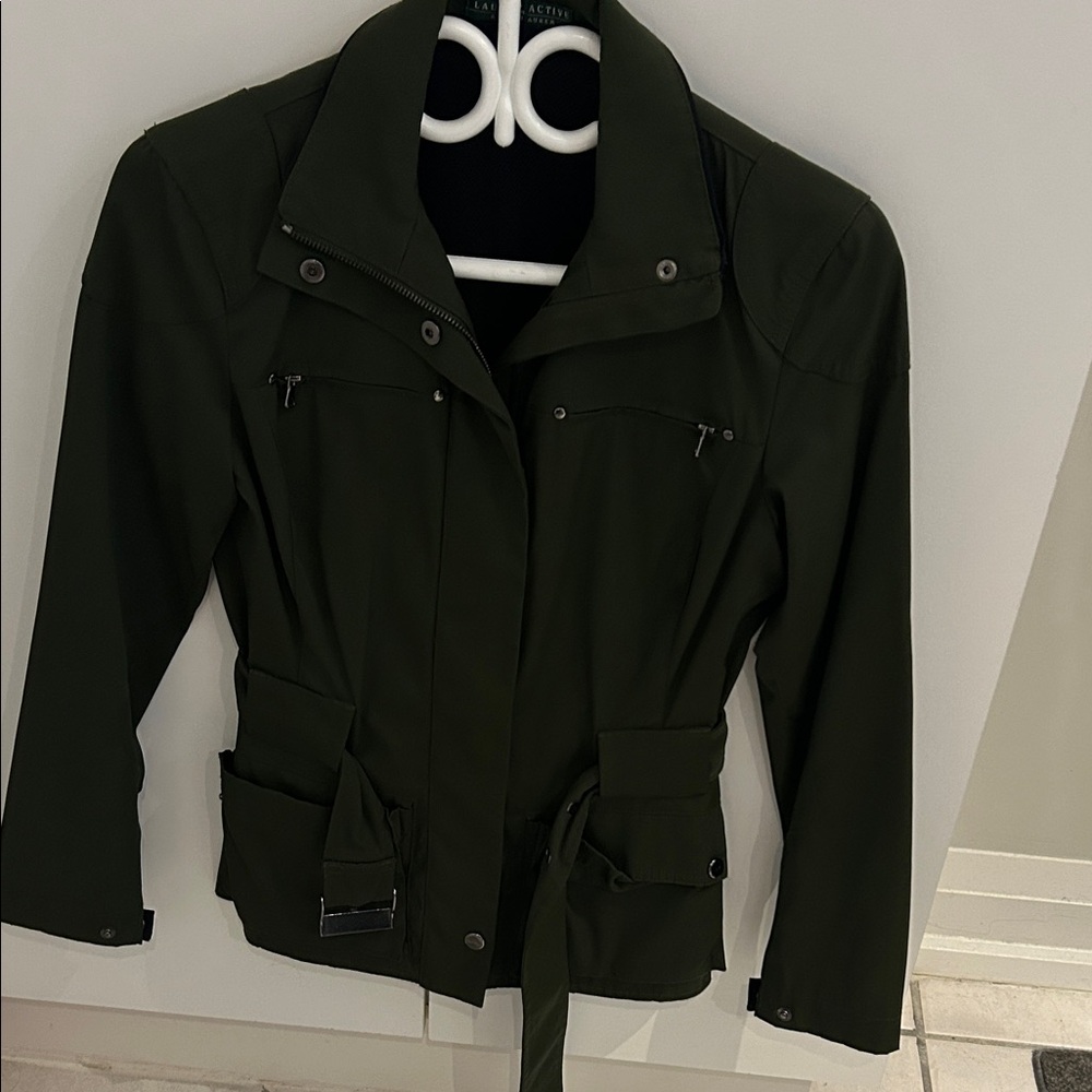 Ralph Lauren Olive Green Utility Jacket with Waist Tie